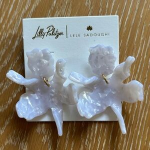 Lilly Pulitzer Lele Sadoughi White Floral Earrings - NWT
